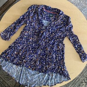 Anthropologie Meave Tie Neck Tunic Blouse medium